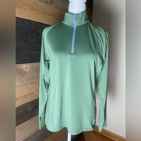 RLX Ralph Lauren Women's UV Jersey 1/4
Zip Sage Green Pullover Size Medium - Picture 1 of 13